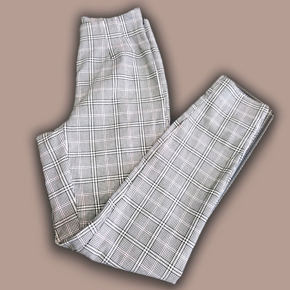 Gingham Skinny Dress Pants